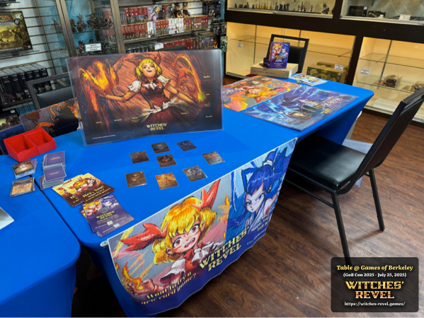 Photo: Table at GoB Con, Berkeley, July 2025