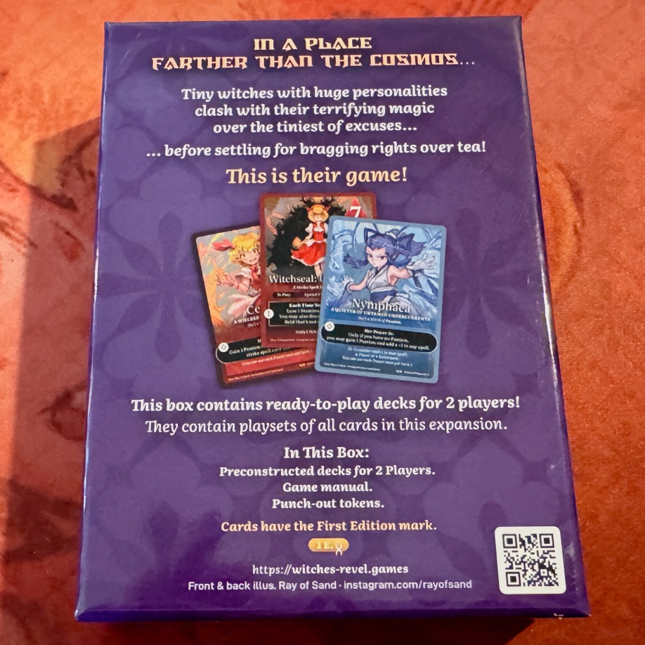 A photo of the back of the box, showing content similar to the home page of this site.